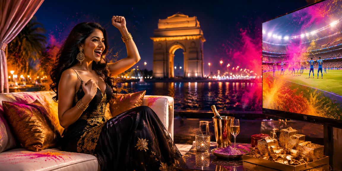 Teen Patti players enjoying vibrant Holi festival betting event in Delhi