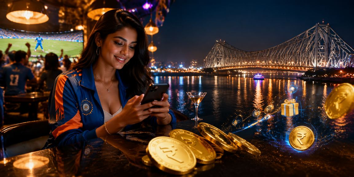 Cricket sports betting excitement near Howrah Bridge Kolkata